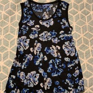 Black and blue floral tank